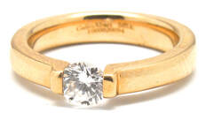 14K Channel-Set Solitaire Ring
