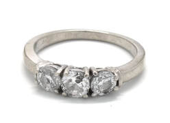 Ladies Three-Diamond Engagement Ring