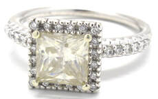 Ladies 14K Fancy Yellow Princess Cut Diamond Ring