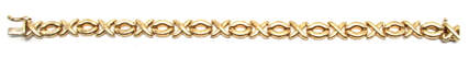 Ladies 14K Gold XO Bracelet
