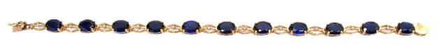 Ladies Sapphire/10K Yellow Gold Bracelet