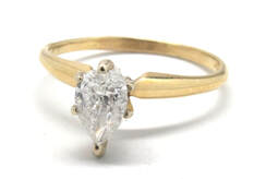 Ladies 85pt Pear-Diamond Engagement Ring
