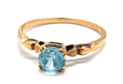 Ladies Blue Topaz/10K Gold Birthstone Ring