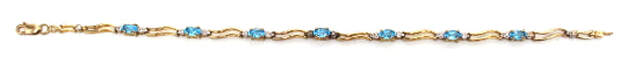Ladies Blue Topaz/10K Gold Bracelet