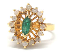 Ladies Emerald/Diamond Cocktail Ring