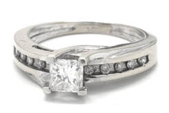 Ladies Diamond/14K White-Gold Engagement Ring