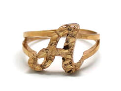 Ladies 10K Gold “A” Initial Ring