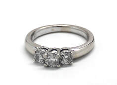 Ladies 3-Diamond/14K White Gold Engagement Ring