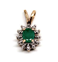 Ladies Emerald/10K Gold Pendant