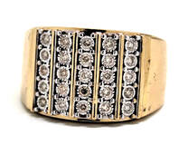 Mens Diamond/10K Gold Fashion Ring