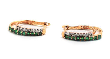 Ladies Emerald/Diamond Earrings