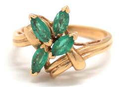 Ladies Emerald/14K Gold Birthstone Ring