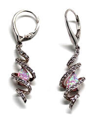 Ladies Opal/Diamond Earrings 