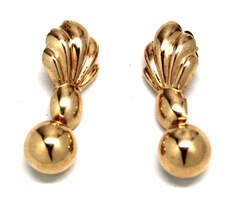 Ladies 14K Gold Seashell Earrings