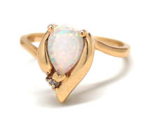 Ladies Opal/10K Birthstone Ring