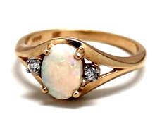 Ladies Opal/10K Yellow Gold Birthstone Ring