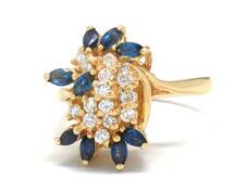 Ladies Diamond/Sapphire Cluster Ring