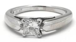 Ladies Platinum Princess-Cut Diamond Ring