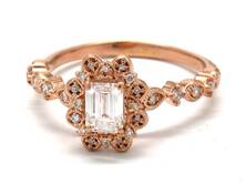 Vintage Ladies Diamond/Rose Gold Engagement Ring