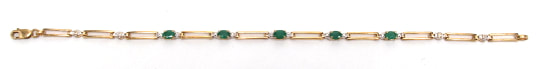 Ladies Emerald/10K Gold Bracelet