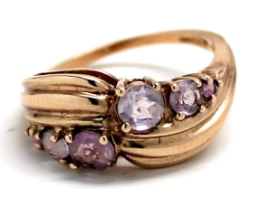 Ladies Amethyst/10K Gold Birthstone Ring 