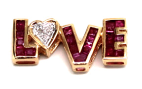 Ladies Ruby/Diamond “Love” Pendant