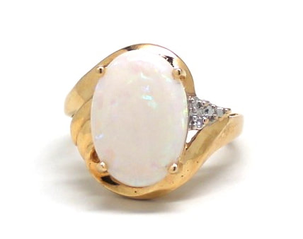 Ladies Opal/10K Gold Birthstone Ring
