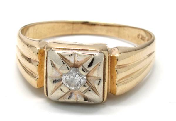 Mens Diamond/14K Gold Fashion Ring