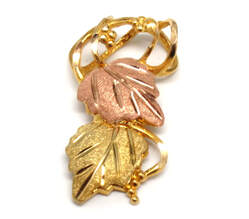 Ladies 10K Black Hills Gold Leaf Pendant