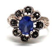 Ladies Sapphire/Sterling Silver Birthstone Ring