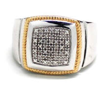Mens Diamond/Silver Fashion Ring